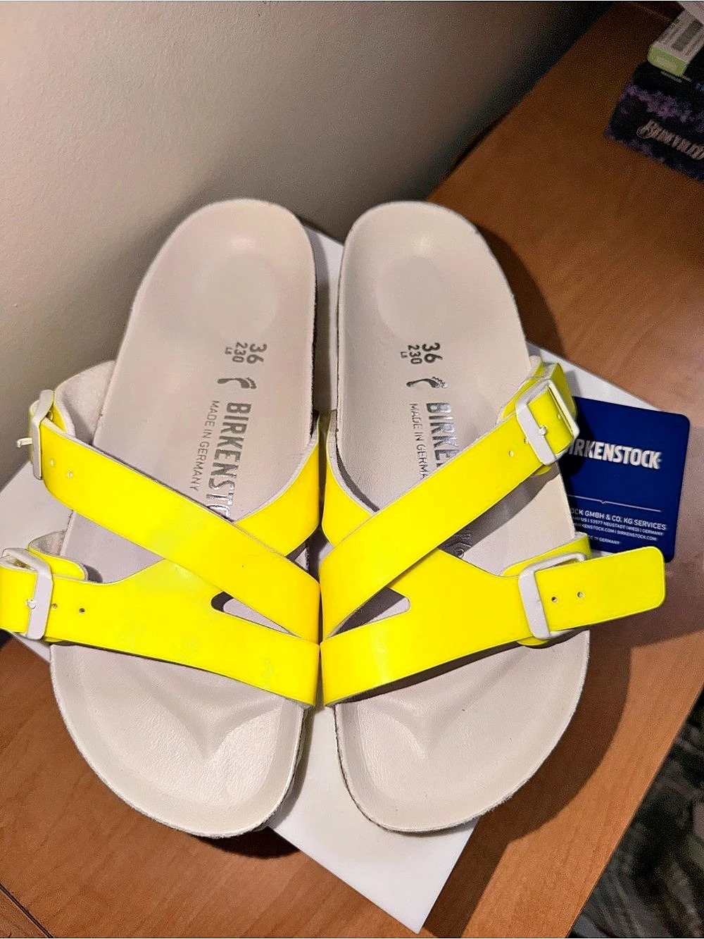 Birkenstock Yao Sandals Neon Yellow EU 36 US 6 NWT Comfort Casual